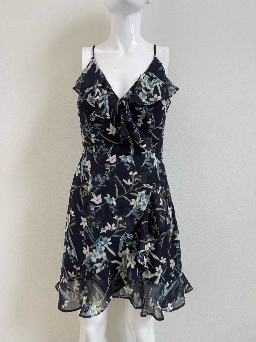 Lulus Belong to You Navy Blue Floral Print Sleeveless Dress